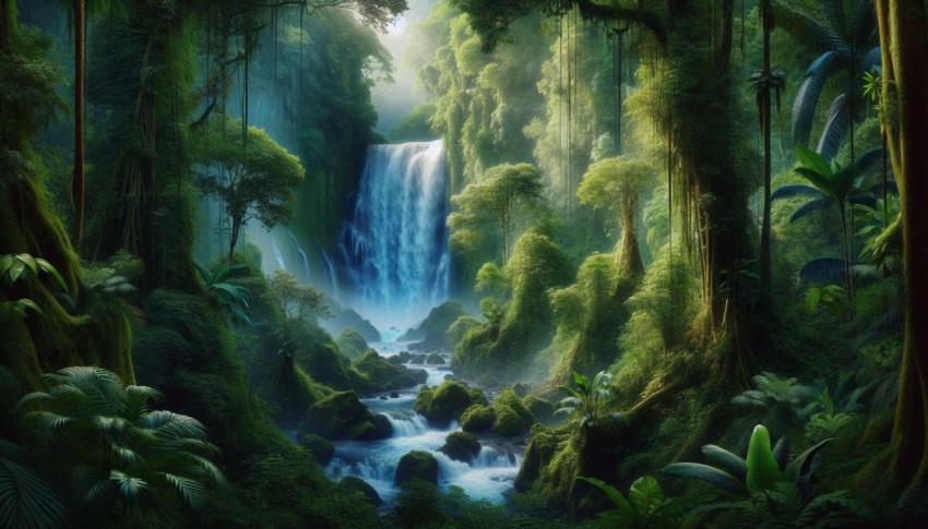 Take a picture of a hidden waterfall tucked away in the jungle 3