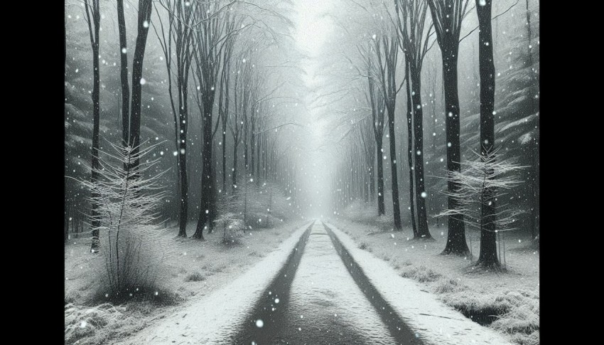 Snap an image of the first snowfall on a quiet woodland trail 7