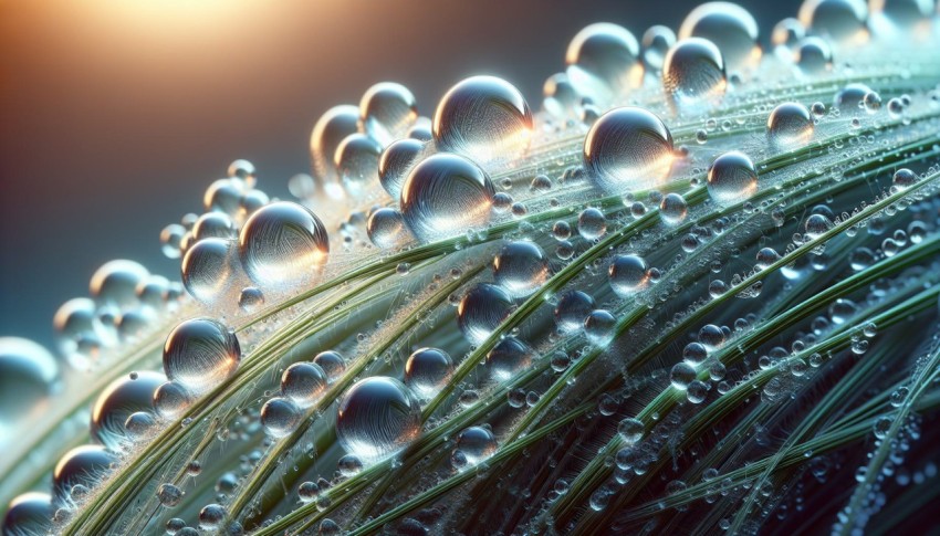 Take a macro photograph of morning dew on grass 3