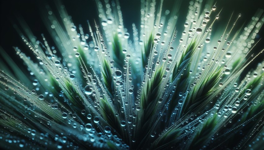 Take a macro photograph of morning dew on grass 4