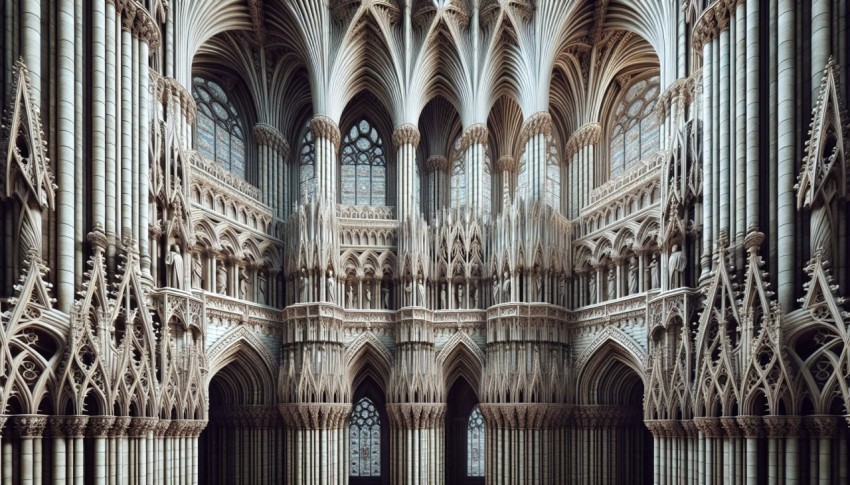 Photograph the intricate details of Gothic cathedral architecture  2