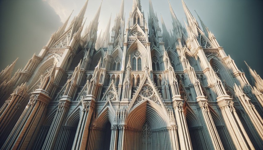 Photograph the intricate details of Gothic cathedral architecture  3