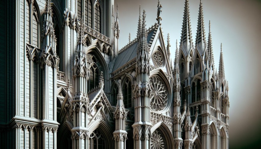Photograph the intricate details of Gothic cathedral architecture  6