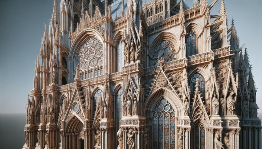 Photograph the intricate details of Gothic cathedral architecture  7