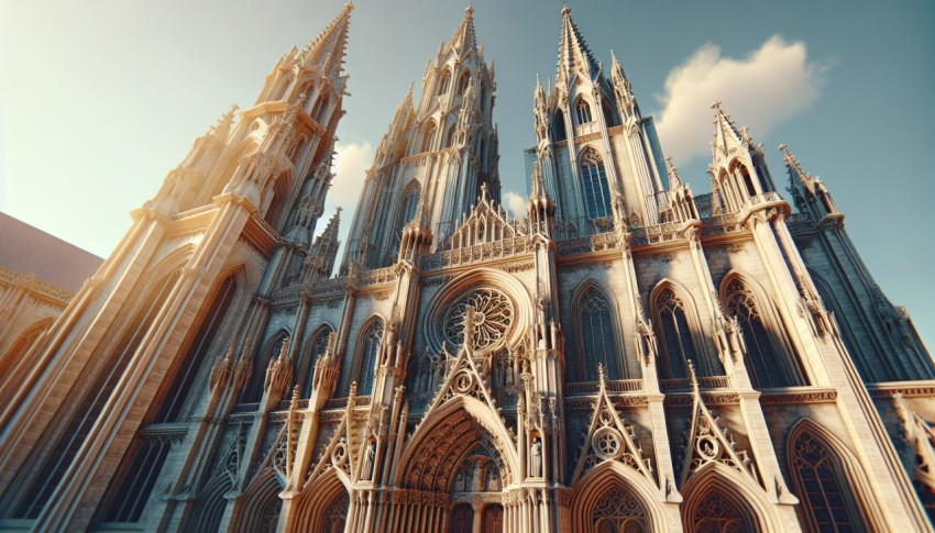 Photograph the intricate details of Gothic cathedral architecture  9