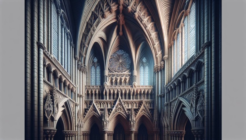 Photograph the intricate details of Gothic cathedral architecture  11
