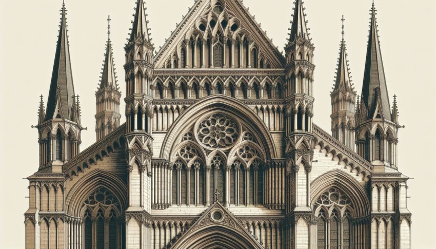 Photograph the intricate details of Gothic cathedral architecture  13