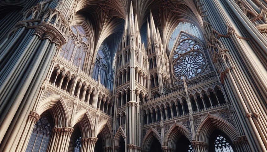 Photograph the intricate details of Gothic cathedral architecture  14
