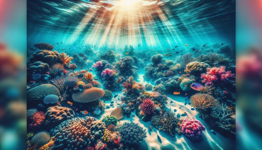 Photograph the vibrant colors and textures of a coral reef underwater 5