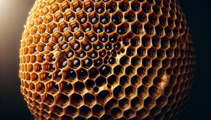 Photograph the geometric patterns of a honeycomb in a beehive 1