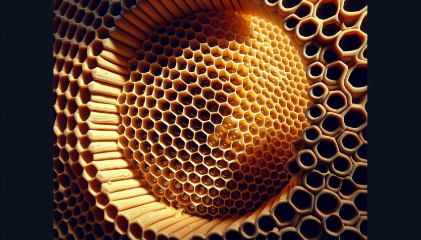 Photograph the geometric patterns of a honeycomb in a beehive 2