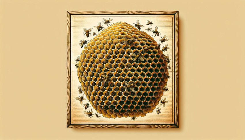 Photograph the geometric patterns of a honeycomb in a beehive 6