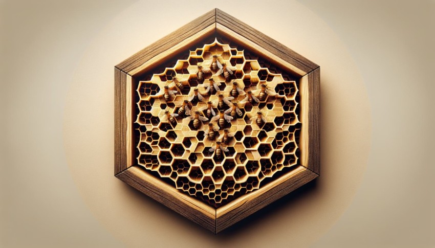 Photograph the geometric patterns of a honeycomb in a beehive 9