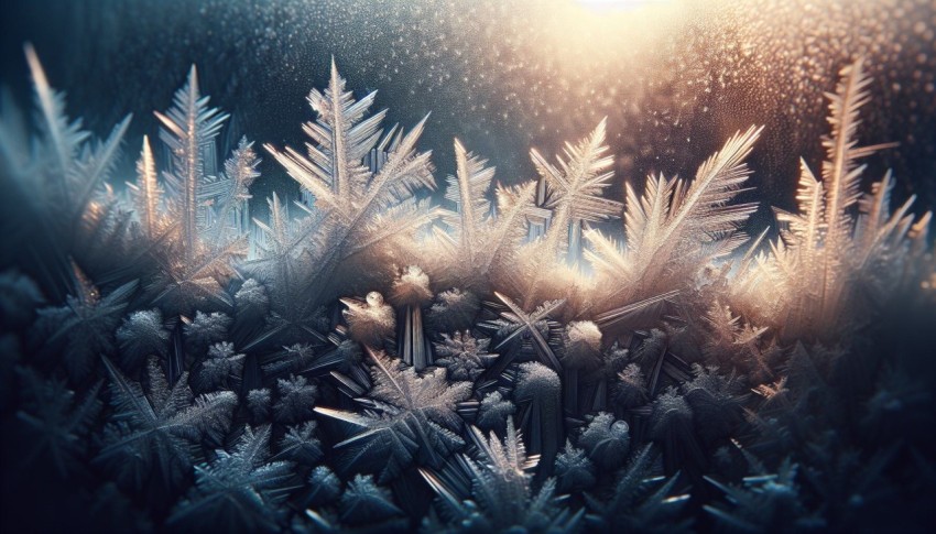 Take a macro shot of crystals forming on a window on a frosty morning 3