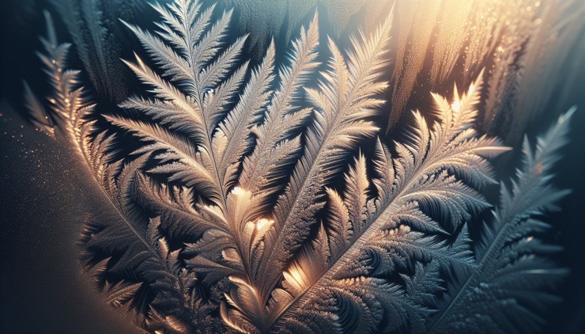 Take a macro shot of crystals forming on a window on a frosty morning 5