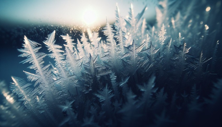 Take a macro shot of crystals forming on a window on a frosty morning 6