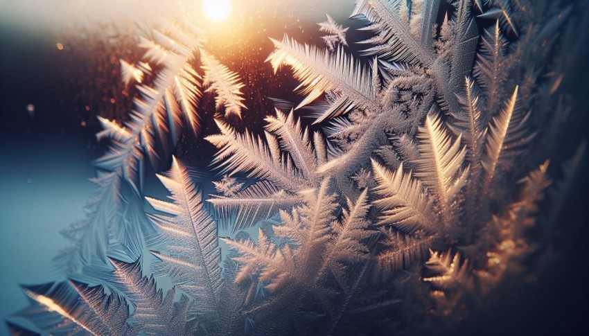 Take a macro shot of crystals forming on a window on a frosty morning 7