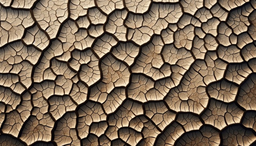 Photograph the asymmetry of cracked earth in a dry desert 1