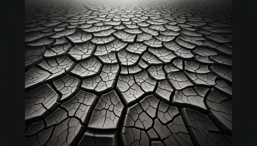 Photograph the asymmetry of cracked earth in a dry desert 3