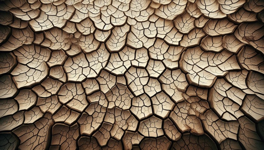 Photograph the asymmetry of cracked earth in a dry desert 4