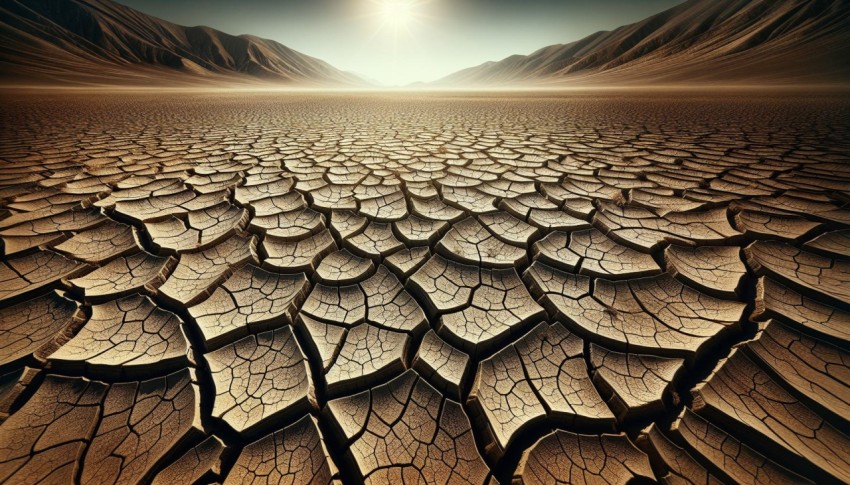 Photograph the asymmetry of cracked earth in a dry desert 9