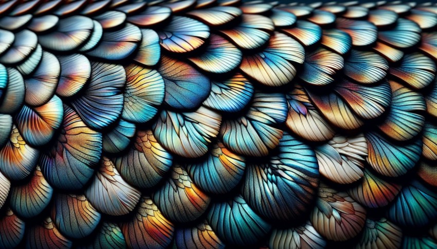 Photograph a close up of the scales on a fish 2