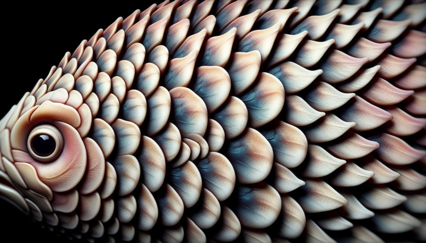 Photograph a close up of the scales on a fish 5
