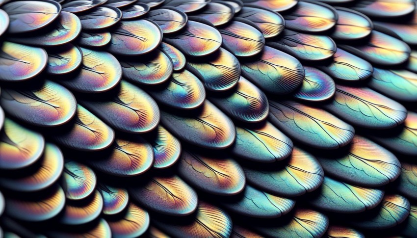 Photograph a close up of the scales on a fish 7