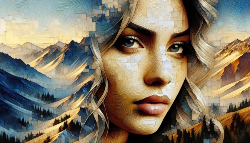 Take a photo of the contrasting textures on a piece of mixed media artwork 3