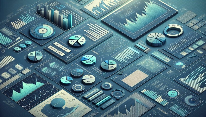 Image of a detailed financial report with graphs and data analysis 1