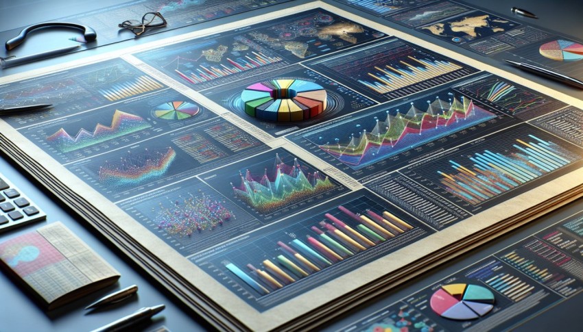 Image of a detailed financial report with graphs and data analysis 5