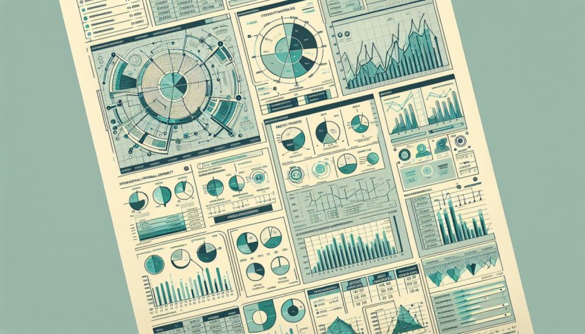 Image of a detailed financial report with graphs and data analysis 10