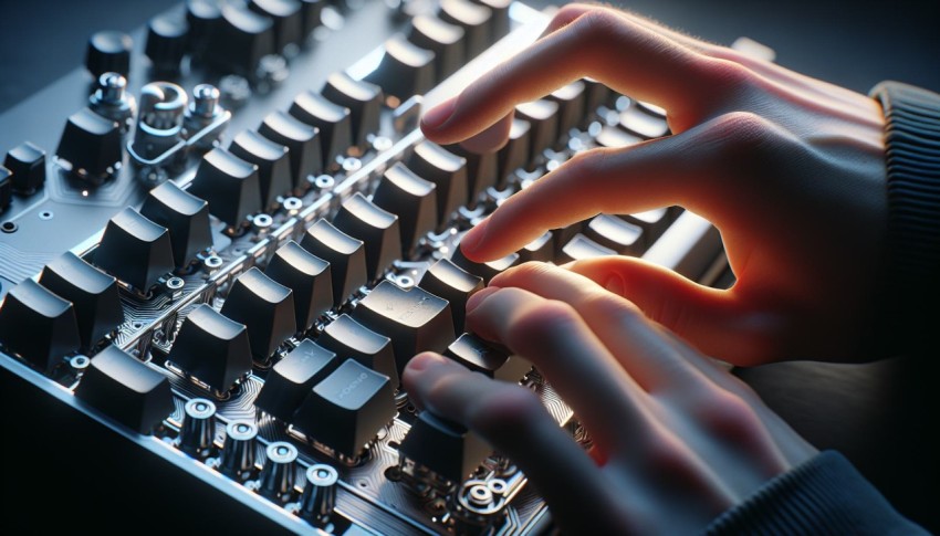 Snap a picture of hands typing on a mechanical keyboard 10