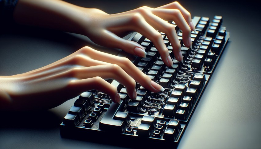 Snap a picture of hands typing on a mechanical keyboard 7