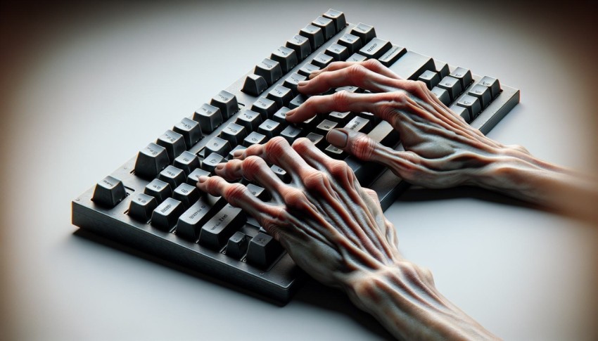 Snap a picture of hands typing on a mechanical keyboard 6