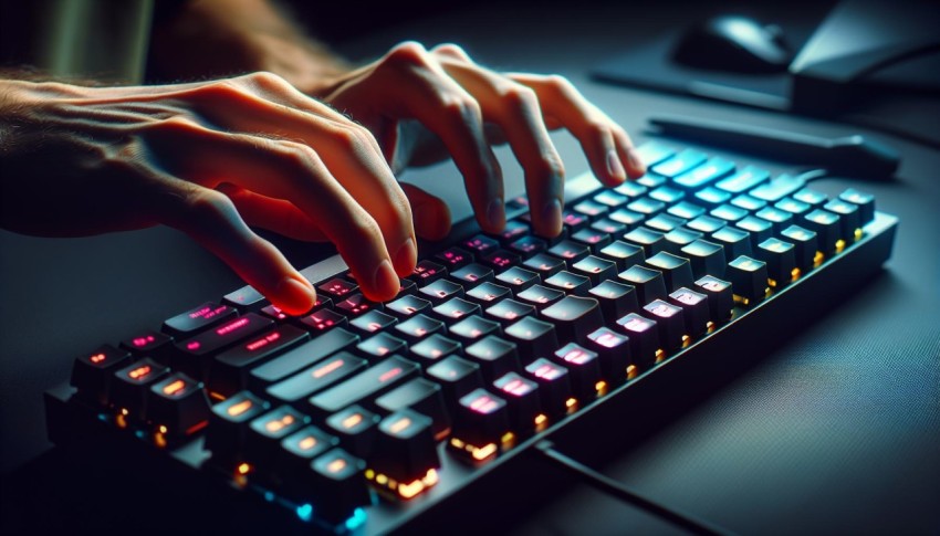 Snap a picture of hands typing on a mechanical keyboard 5