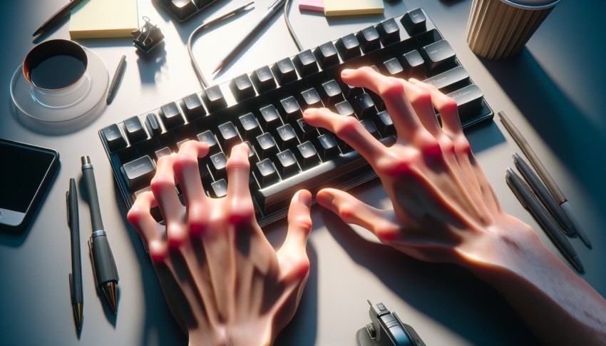 Snap a picture of hands typing on a mechanical keyboard 4