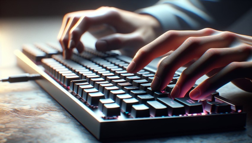 Snap a picture of hands typing on a mechanical keyboard 3