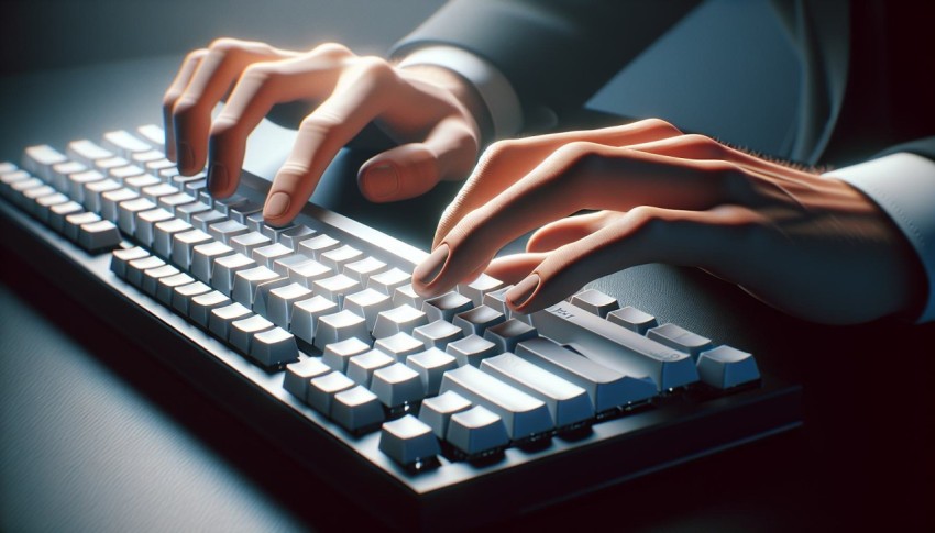 Snap a picture of hands typing on a mechanical keyboard 1