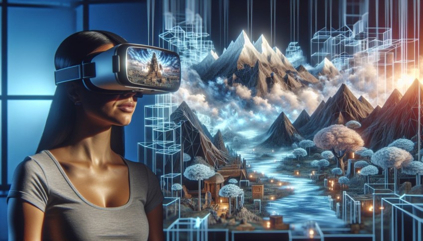 Capture a person wearing virtual reality goggles immersed in a digital world 5