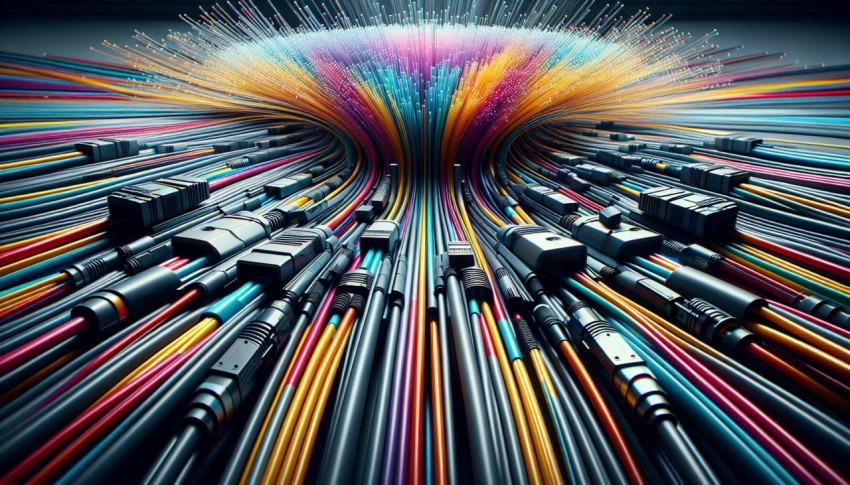 Take a creative shot of fiber optic cables and their vibrant colors 6