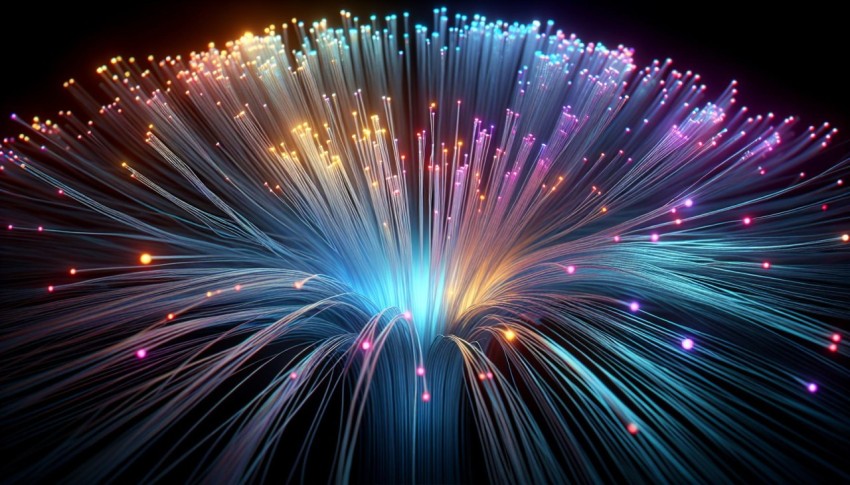 Take a creative shot of fiber optic cables and their vibrant colors 3