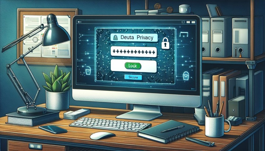 Illustrate data privacy with a photo of a secure login process 8