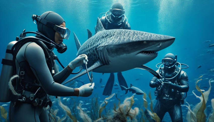 Underwater Intervention  Veterinary Care for a Shark