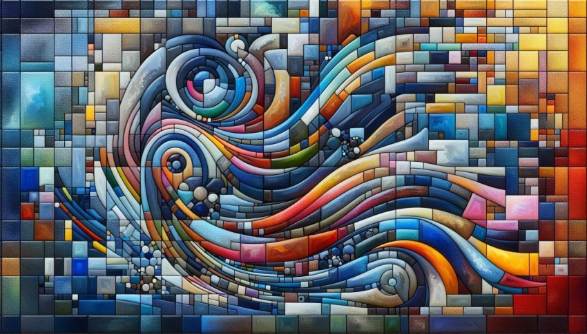 Abstract Mosaic  Crafting Creativity Through Color and Form