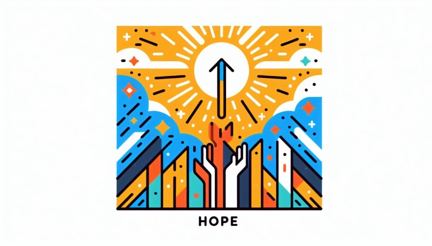 ความหวัง Hope พื้นหลังขาว  graphic white background