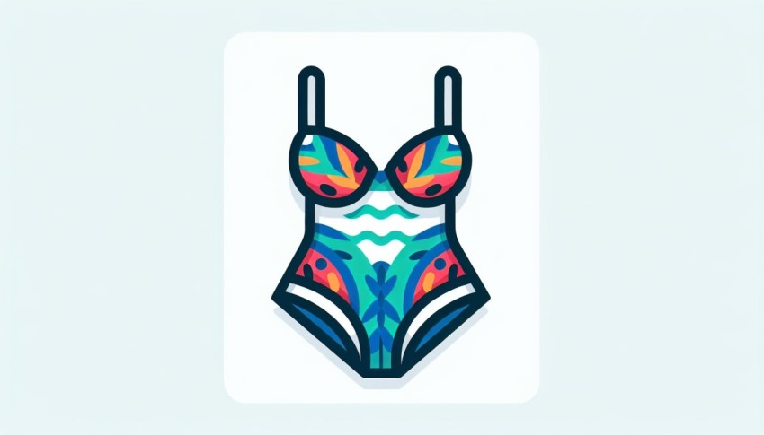 ชุดว่ายน้ำ Swimsuit พื้นหลังขาว  graphic white background