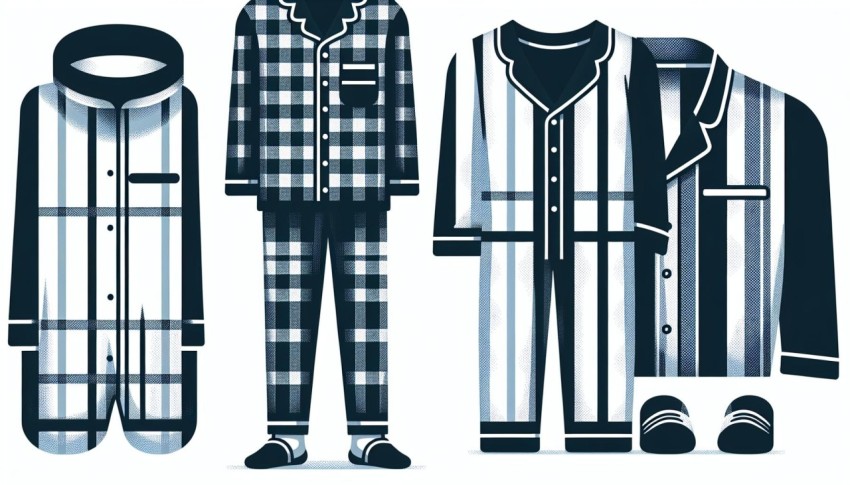 ชุดนอน Pajamas พื้นหลังขาว  graphic white background