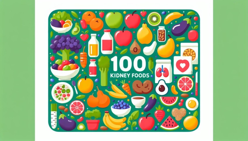 100 อาหาร โรคไต กินได้ 100 Foods Kidney Disease Friendly พื้นหลังขาว  graphic white background