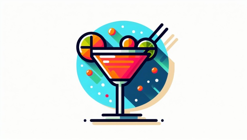 cocktail เครื่องดื่ม Cocktail Drinks พื้นหลังขาว  graphic white background